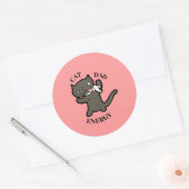 Funny Humorous Cat Dad Energy ラウンドシール (封筒)