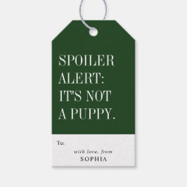 Funny Humorous Spoiler Alert: It's Not A Puppy ギフトタグ