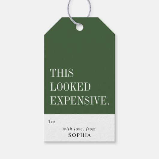 Funny Humorous This Looked Expensive ギフトタグ (正面)