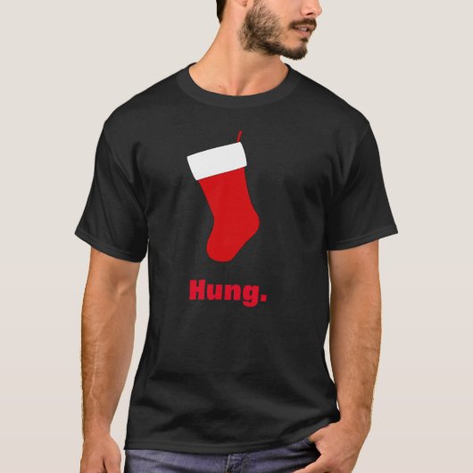 Funny Hung Stocking Christmas T-Shirt Tシャツ (正面)