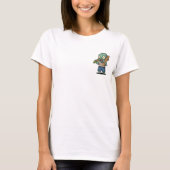 Funny Hungry Cartoon Zombie Holding Corn and Bague Tシャツ (正面)
