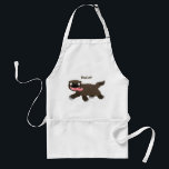 Funny hungry wolverine animal cartoon スタンダードエプロン<br><div class="desc">This hungry wolverine is on the prowl for lunch! Drawn in fun cartoon illustration style.</div>