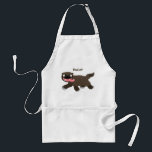 Funny hungry wolverine animal cartoon スタンダードエプロン<br><div class="desc">This hungry wolverine is on the prowl for lunch! Drawn in fun cartoon illustration style.</div>