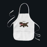 Funny hungry wolverine animal cartoon 子供用エプロン<br><div class="desc">This hungry wolverine is on the prowl for lunch! Drawn in fun cartoon illustration style.</div>
