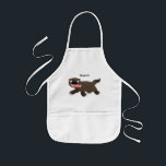 Funny hungry wolverine animal cartoon 子供用エプロン<br><div class="desc">This hungry wolverine is on the prowl for lunch! Drawn in fun cartoon illustration style.</div>