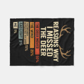 Funny Hunter Reasons Why I Missed The Deer Hunting フリースブランケット (正面(横))