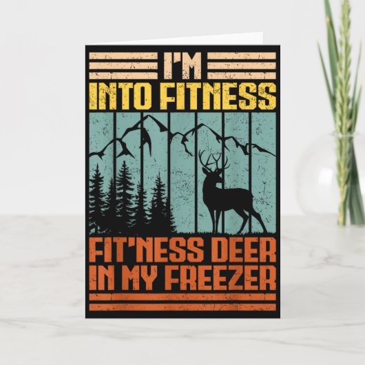 Funny Hunting Im Into Fitness Deer Freezer Hunter  カード (正面)
