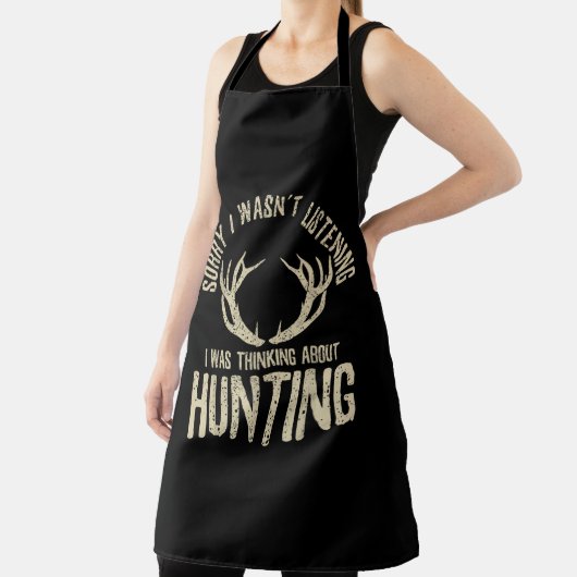 Funny Hunting Quote Saying Deer Venison Elk Hunter エプロン (インサイチュ)