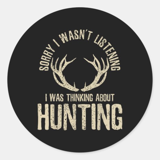 Funny Hunting Quote Saying Deer Venison Elk Hunter ラウンドシール (正面)