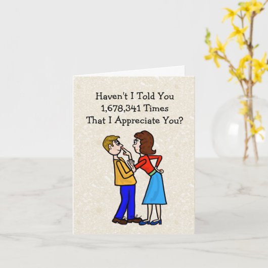 Funny Husband Appreciation Day Exaggeration Card カード (黄色い花)