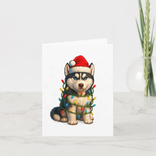 Funny Husky Dog Christmas Pj Pajama Men Women Pjs  カード (正面)