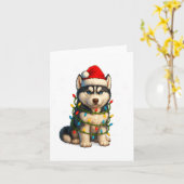 Funny Husky Dog Christmas Pj Pajama Men Women Pjs  カード (黄色い花)