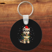 Funny Husky Dog Christmas Pj Pajama Men Women Pjs  キーホルダー (正面)