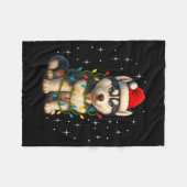 Funny Husky Dog Christmas Pj Pajama Men Women Pjs フリースブランケット (正面(横))