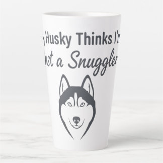 Funny Husky Dog Snuggler カフェラテマグ