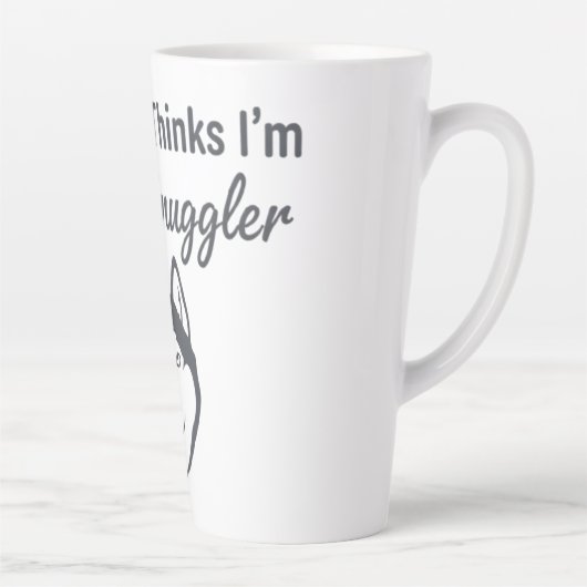 Funny Husky Dog Snuggler カフェラテマグ (右)