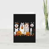 Funny Husky Ghost Dogs Halloween Dog Soky  カード (正面)