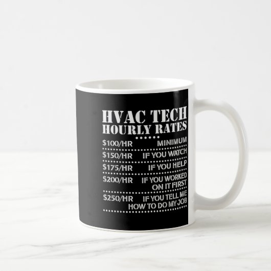 Funny Hvac Tech Hourly Rate Chart Men Women コーヒーマグカップ (右)
