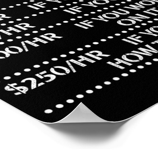 Funny Hvac Tech Hourly Rate Chart Men Women  ポスター (角)