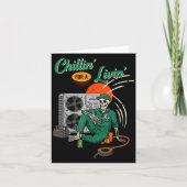 Funny Hvac Tech Skeleton Chillin For A Livin  カード (正面)