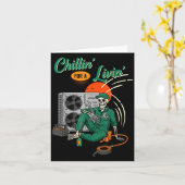 Funny Hvac Tech Skeleton Chillin For A Livin  カード (黄色い花)