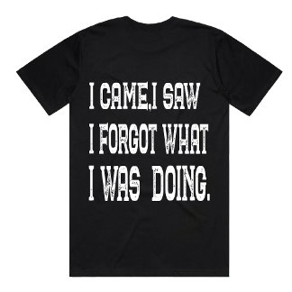Funny I Came I Saw Quote Sarcastic forgetful shirt Tシャツ