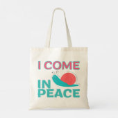 Funny "I com in peace" Funny Quote Matching Couple トートバッグ (裏面)
