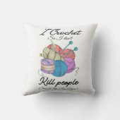 Funny I Crochet Save A Life Yarn Art クッション (裏面)