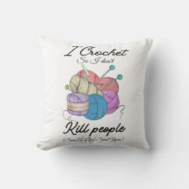 Funny I Crochet Save A Life Yarn Art クッション