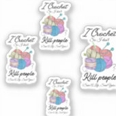 Funny I Crochet Save A Life Yarn Art シール (正面)