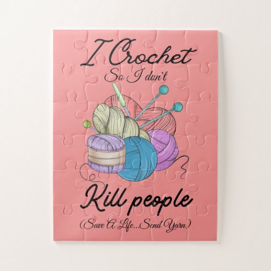 Funny I Crochet Save A Life Yarn Art ジグソーパズル (縦)