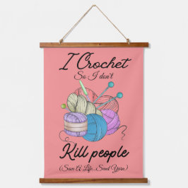 Funny I Crochet Save A Life Yarn Art 吊り下げ型タペストリー