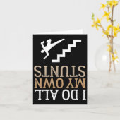 Funny I Do All My Own Stairs Stunts Ide Down カード (黄色い花)