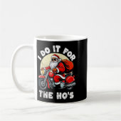 Funny I Do It For The Ho's Christmas Biker Santa M コーヒーマグカップ (左)
