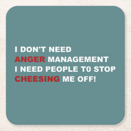Funny I Don't Need Anger Management スクエアペーパーコースター