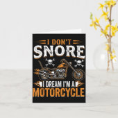 Funny I Don't Snore I Dream I'm A Motorcycle Biker カード (黄色い花)