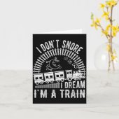 Funny I Don't Snore I Dream I'm A Train Shirt Trai カード (黄色い花)