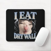 Funny I Eat Dry Wall Silly Cat Meme Men Women Kids マウスパッド (マウス)
