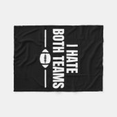 Funny I Hate Both Teams Football  フリースブランケット (正面(横))