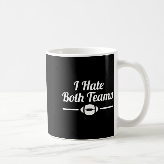 Funny I Hate Both Teams Football Small  コーヒーマグカップ (右)