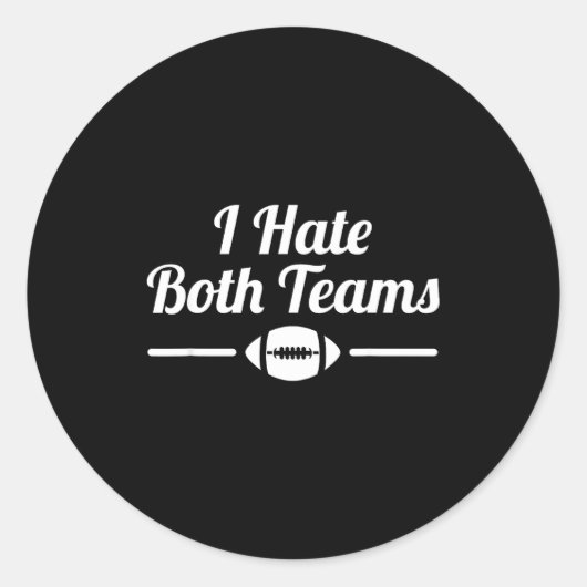 Funny I Hate Both Teams Football Small  ラウンドシール (正面)