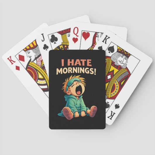 Funny I Hate Mornings Sleepy トランプ (裏面)