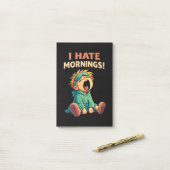 Funny I Hate Mornings Sleepy ポストイット (デスク上)