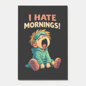 Funny I Hate Mornings Sleepy ポストイット (正面)