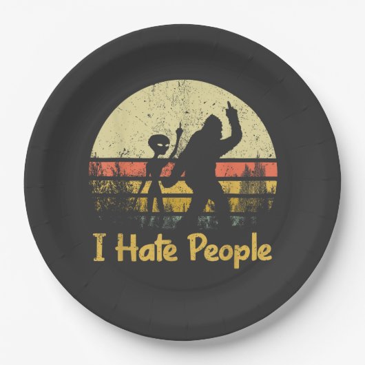 funny i hate people womens tshirts ペーパープレート (正面)