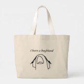 Funny I Have a Boyfriend Tote Bag Cute Minima Girl ラージトートバッグ (裏面)