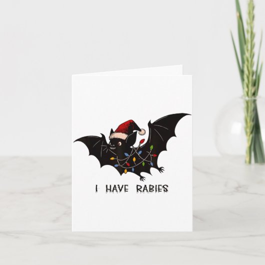 Funny I Have Rabies Christmas Bat Matching Holiday カード (正面)