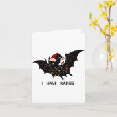 Funny I Have Rabies Christmas Bat Matching Holiday カード (黄色い花)