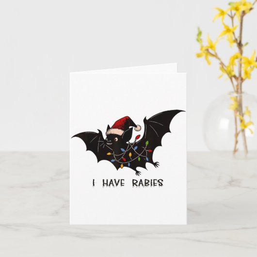 Funny I Have Rabies Christmas Bat Matching Holiday カード (黄色い花)