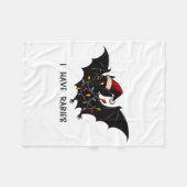 Funny I Have Rabies Christmas Bat Matching Holiday フリースブランケット (正面(横))